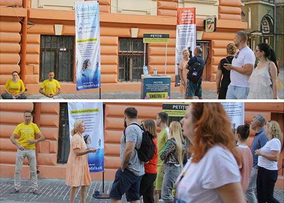 Image for article Brașov, Romania: People Show Support for Falun Dafa and Stopping the Persecution in China