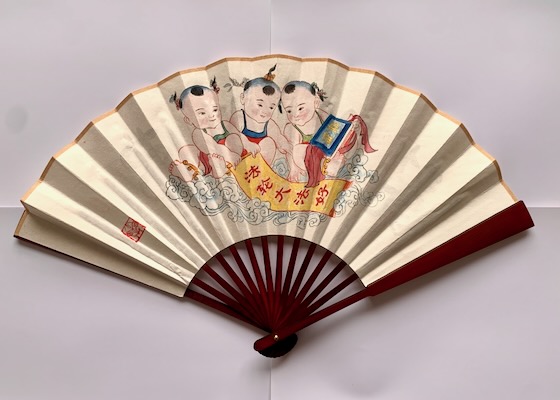 Image for article [Celebrating World Falun Dafa Day] Fan Painting: Falun Dafa Is Good